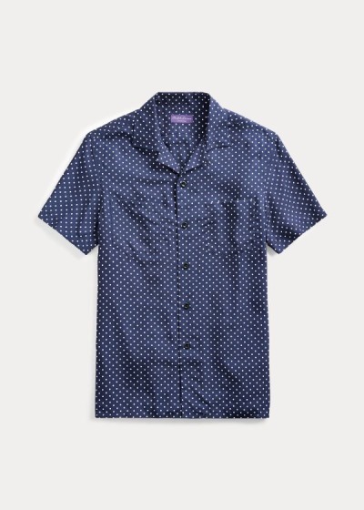 Ralph Lauren Polka-Dot-Print Skjorter Herre Danmark (POQAY1498)